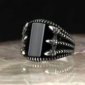 Exquisite vintage men's retro ring sz 8